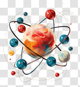 Atoms - Colorful Atom Illustration Transparent PNG