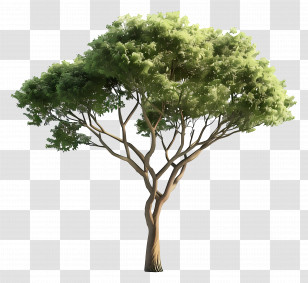 Animated Tree - Green Tree With Lush Leaves And Branches Transparent PNG
