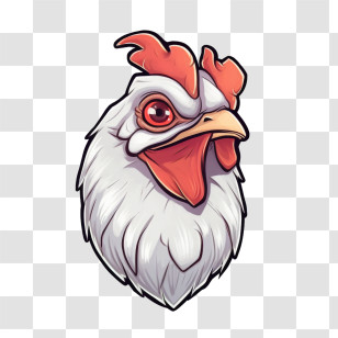 Rooster - Fun Cartoon Chicken Head Illustration Transparent PNG