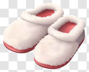 Soft Fluffy Slippers - White Fluffy Slippers With Red Sole Transparent PNG