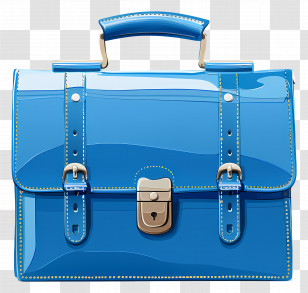 Briefcase - Shiny Blue Briefcase For Office Use Transparent PNG