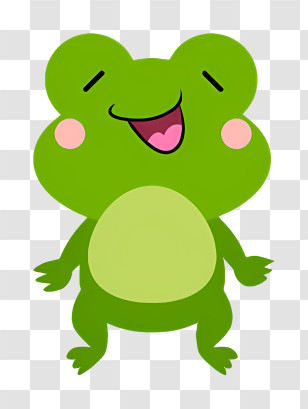 Cartoon - Happy Green Cartoon Frog Illustration Transparent PNG