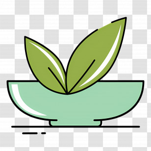 Vegetarian Symbol - Leaves In Bowl Illustration Transparent PNG