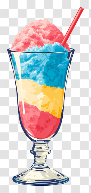 Shaved Ice - Colorful Shaved Ice In Glass Transparent PNG