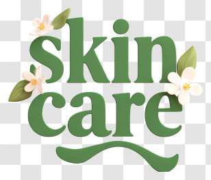 Skin Care Logo - Green Skincare Floral Logo Transparent PNG