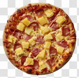 Hawaiian Pizza - Hawaiian Pizza With Pineapple And Ham Transparent PNG