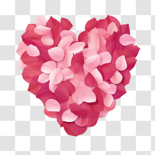 Rose Petals Heart - Heart Made Of Pink And Red Petals Transparent PNG