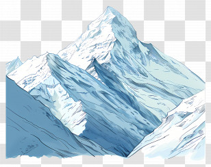 Mount Everest - Illustration Of A Snow-Capped Mountain Transparent PNG