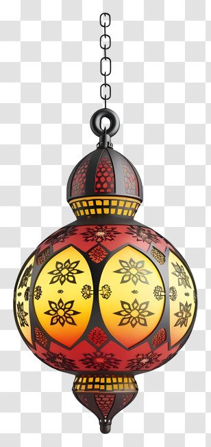 Islamic Lamp - Hanging Lantern With Floral Patterns For Festive Decor Transparent PNG