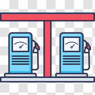 Gas Station - Gas Station With Fuel Pumps Transparent PNG