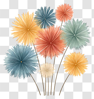 New Year Fireworks - Colorful Fireworks Display Transparent PNG