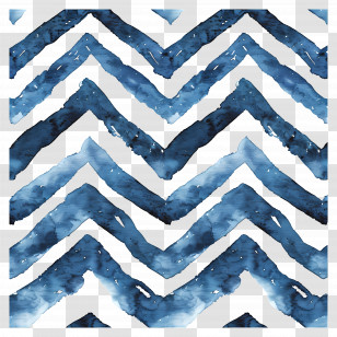 Zig Zag Pattern - Artistic Abstract Blue Chevron Pattern Transparent PNG