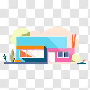 Icon - Modern House Illustration With Vibrant Colors Transparent PNG