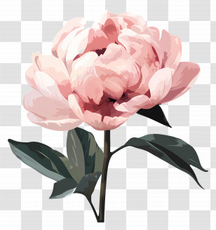 Peony - Pink Peony Flower Illustration Transparent PNG