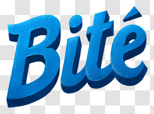 Bite Logo - 3D 'Bite' Word Typography Transparent PNG