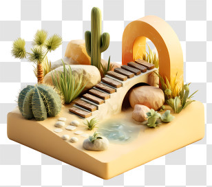 Desert Oasis - Scenic Desert Landscape Transparent PNG