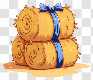 Hay Bale - Hay Bales Tied With A Blue Ribbon Transparent PNG