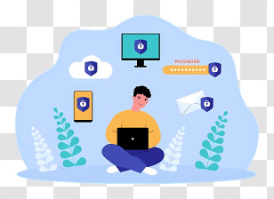 Laptop - Cybersecurity Concept With Laptop And Devices Transparent PNG