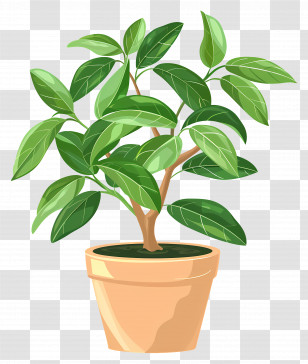 Plant In Pot - Green Plant In Terracotta Pot Transparent PNG