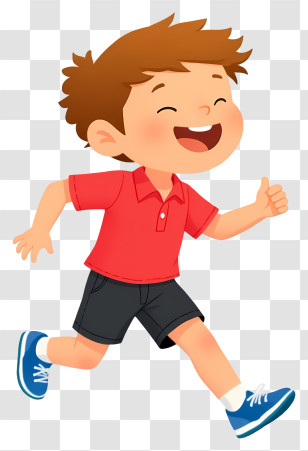 Running Boy - Boy Running In Red Shirt Transparent PNG