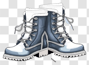 Sketch Winter Boots - Stylish Blue And White Winter Boots Transparent PNG