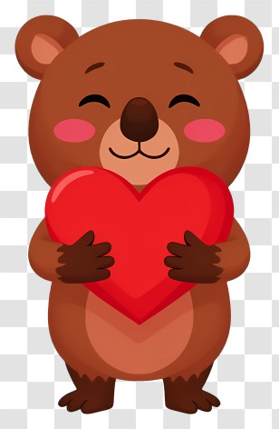 Cartoon Beaver - Beaver Holding Heart Cartoon Transparent PNG