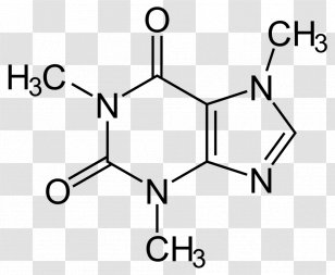 Caffeinated Drink Coffee Latte Caffeine Structure - Watercolor - Formula Transparent PNG