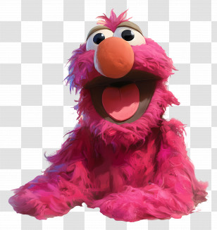 Telly Monster - Pink Furry Puppet With An Animated Expression Transparent PNG