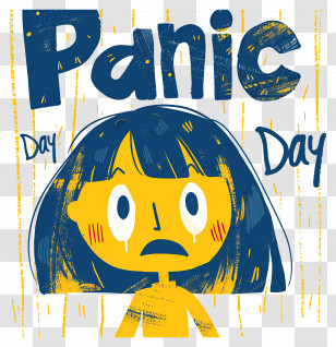 International Panic Day - Panic Day Illustration With Worried Girl Transparent PNG