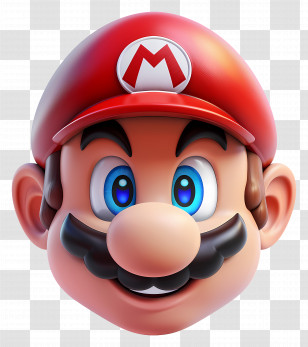 Mario - Cartoon Character With Red Hat And Mustache Transparent PNG