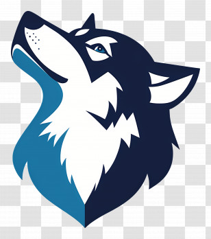 Wolf Head - Majestic Wolf Head Illustration In Blue Tones Transparent PNG