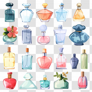 Perfume Bottle - Elegant Collection Of Perfume Bottles Transparent PNG