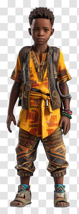 African Boy - Boy In Detailed Traditional Clothing Transparent PNG