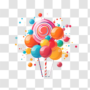 Candy Day - Colorful Lollipops And Candy Design Transparent PNG