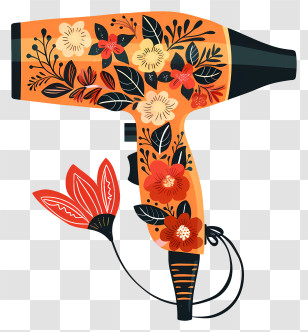 Hair Dryer - Floral Hair Dryer Illustration Transparent PNG