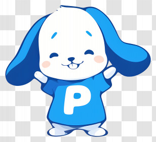 Happy Pochacco - Adorable Cartoon Dog Character In Blue Transparent PNG