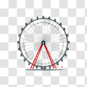 Ferris Wheel Day - Ferris Wheel At Amusement Park Transparent PNG