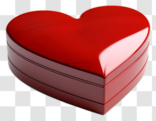 Gift Box - Red Heart-Shaped Gift Box Transparent PNG
