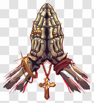Skeletal Hands - Skeleton Hands In Prayer Transparent PNG
