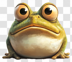 Frog Emoji - Big-Eyed Frog Cartoon Design Transparent PNG