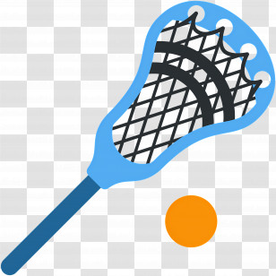 Lacrosse Emoji - Lacrosse Stick And Ball Transparent PNG