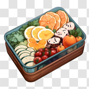 Bento Box - Healthy Food In A Lunchbox Illustration Transparent PNG