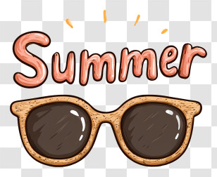 Summer Logo Word - Cool Summer Sunglasses Doodle Transparent PNG