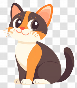 Cat Cartoon - Cute Cartoon Cat Illustration With Bright Colors Transparent PNG