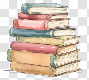 Stack Of Books - Stack Of Colorful Books For Reading Enthusiasts Transparent PNG