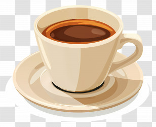 Cup Of Coffee - Cup Of Coffee On A Saucer Illustration Transparent PNG