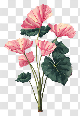 Pink Velvet Plant - Pink Flowers Transparent PNG