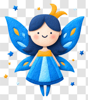 National Tooth Fairy Day - Blue Fairy With Stars Transparent PNG