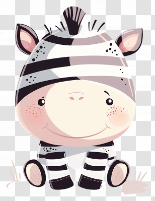 Cute Cartoon Zebra - Cute Zebra Cartoon Illustration Transparent PNG