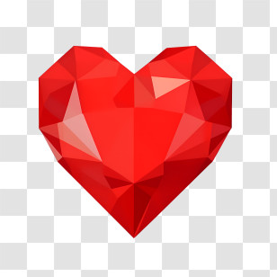 Sweetest Day
 - Red 3D Geometric Heart Icon Transparent PNG